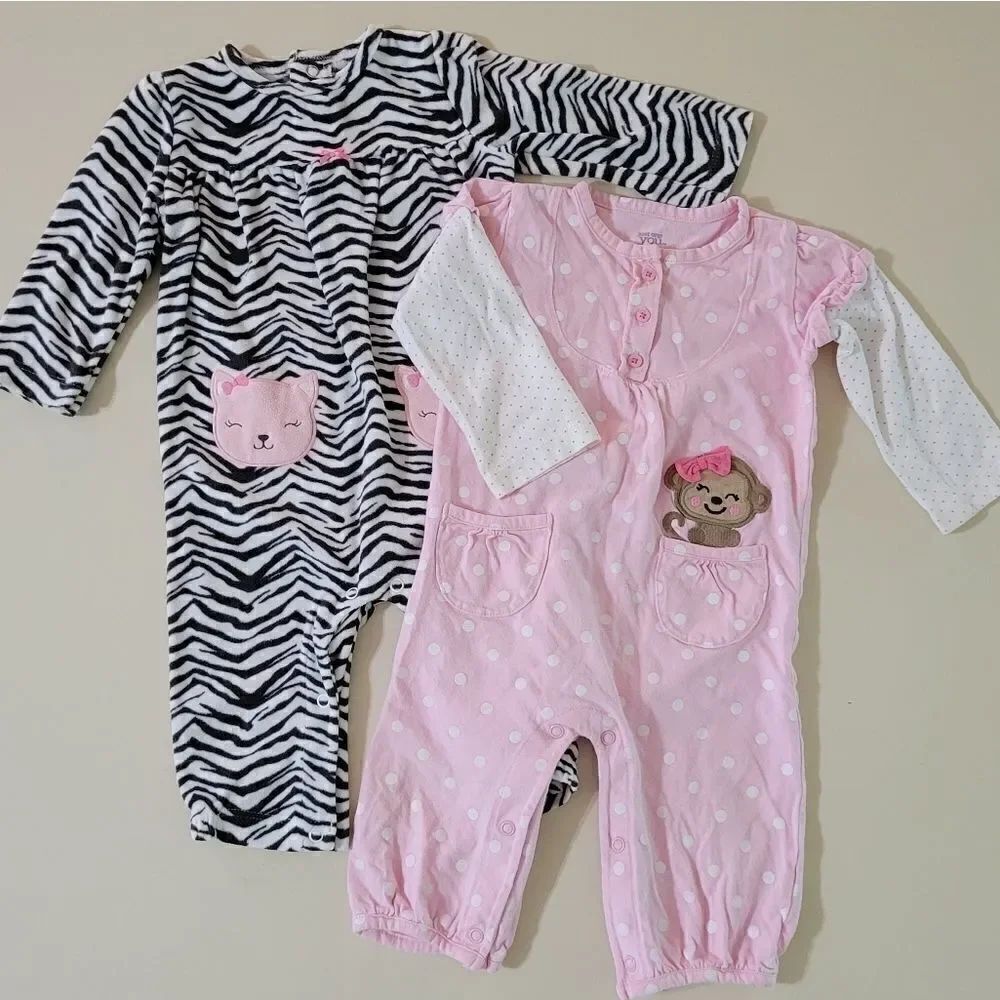 Set of Two Carters Baby Girl Rompers